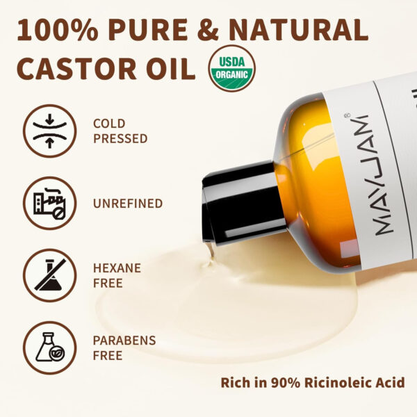 Organic Fractionated Coconut Oils Liquid 16oz, 100% Pure & Natural USDA Certified Cold Pressed Coconut Carrier Oil for Face Skin & Hair Moisturizing, Body Massage Oil for Essential Oils Mixing