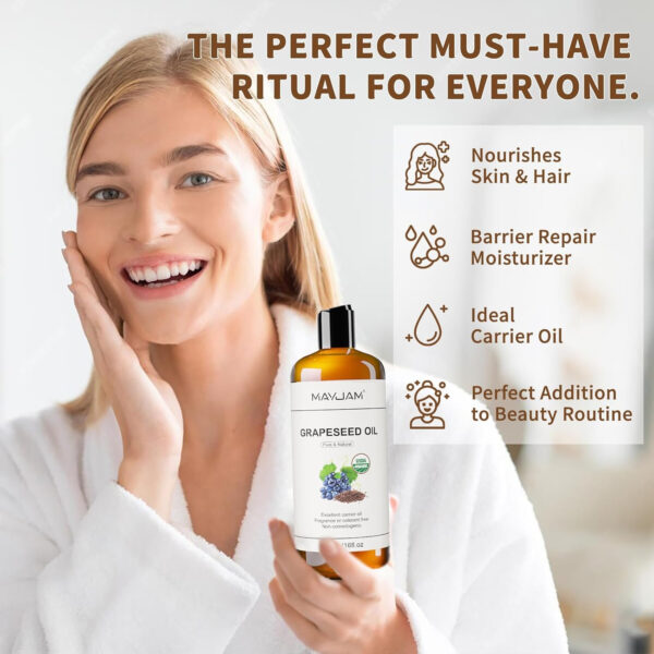 Organic Fractionated Coconut Oils Liquid 16oz, 100% Pure & Natural USDA Certified Cold Pressed Coconut Carrier Oil for Face Skin & Hair Moisturizing, Body Massage Oil for Essential Oils Mixing