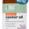 J MAC BOTANICALS, Organic Castor Oil Cold Pressed (Glass Bottle, 8 oz) pure unrefined, hexane free for face, skin, eyelashes, pack wraps, pads