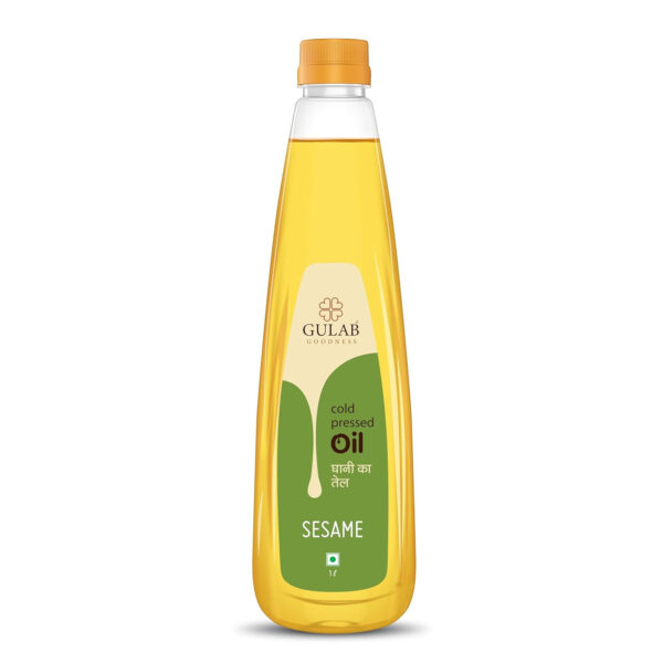 Gulab Cold Pressed Sesame Oil - 33.81 FL OZ (1L) | Gingelly Oil | Cooking Oil | 100% Pure and Natural | Wood Pressed