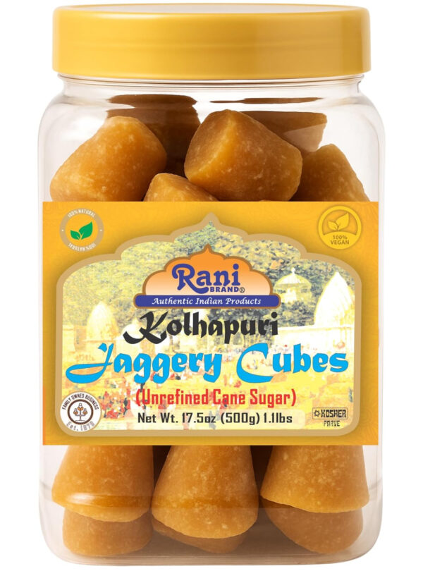 Rani Kolhapuri Gur (Jaggery) 35oz (2.2bs) 1kg ~ Unrefined Cane Sugar, No Color added, Gluten Friendly | Vegan | NON-GMO | Kosher | No Salt or fillers