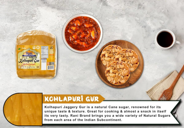 Rani Kolhapuri Gur (Jaggery) 35oz (2.2bs) 1kg ~ Unrefined Cane Sugar, No Color added, Gluten Friendly | Vegan | NON-GMO | Kosher | No Salt or fillers