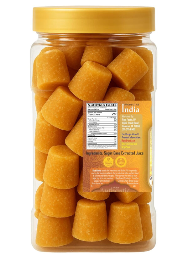 Rani Kolhapuri Gur (Jaggery) 35oz (2.2bs) 1kg ~ Unrefined Cane Sugar, No Color added, Gluten Friendly | Vegan | NON-GMO | Kosher | No Salt or fillers
