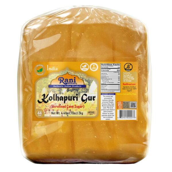 Rani Kolhapuri Gur (Jaggery) 35oz (2.2bs) 1kg ~ Unrefined Cane Sugar, No Color added, Gluten Friendly | Vegan | NON-GMO | Kosher | No Salt or fillers
