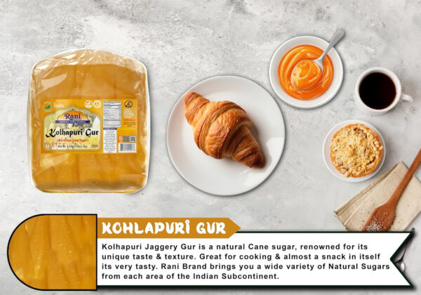 Rani Kolhapuri Gur (Jaggery) 35oz (2.2bs) 1kg ~ Unrefined Cane Sugar, No Color added, Gluten Friendly | Vegan | NON-GMO | Kosher | No Salt or fillers