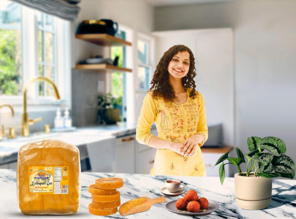 Rani Kolhapuri Gur (Jaggery) 35oz (2.2bs) 1kg ~ Unrefined Cane Sugar, No Color added, Gluten Friendly | Vegan | NON-GMO | Kosher | No Salt or fillers