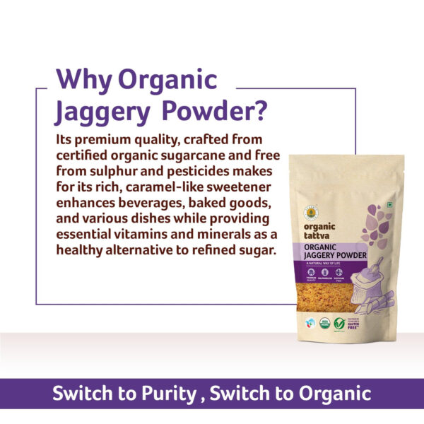 6894650768e69263474ff05134c1c49da2444dae4a07bcc3213a6.jpg Organic Tattva Jaggery Powder, 500g USDA Certified