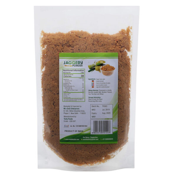 68946598e4c49b52991f823fad33e25c5e89ffc4cbcc96883d497.jpg SVATV Jaggery Powder, Hand Crushed Gur Powder | Natural Sweetener | Brown Sugar | Indian Sugar Cane Substitute | No Preservatives Added | No Artificial Flavors - 227g 8oz Half Pound