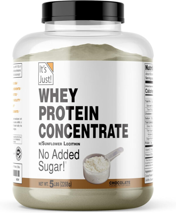 It's Just! - 100% Whey Protein Concentrate, Made in USA, RBST/rBGH Hormone Free, Premium WPC-80, No Added Flavors or Artificial Sweeteners (1.25 Pound, Unflavored)