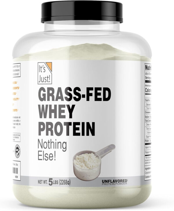 It's Just! - 100% Whey Protein Concentrate, Made in USA, RBST/rBGH Hormone Free, Premium WPC-80, No Added Flavors or Artificial Sweeteners (1.25 Pound, Unflavored)