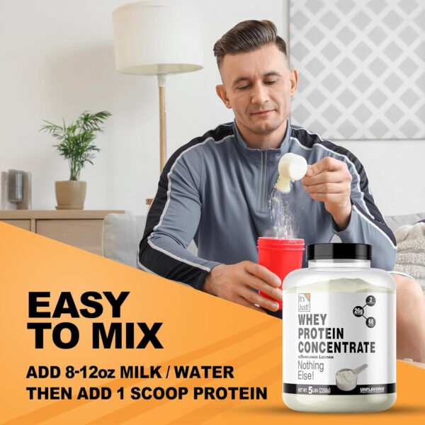 It's Just! - 100% Whey Protein Concentrate, Made in USA, RBST/rBGH Hormone Free, Premium WPC-80, No Added Flavors or Artificial Sweeteners (1.25 Pound, Unflavored)