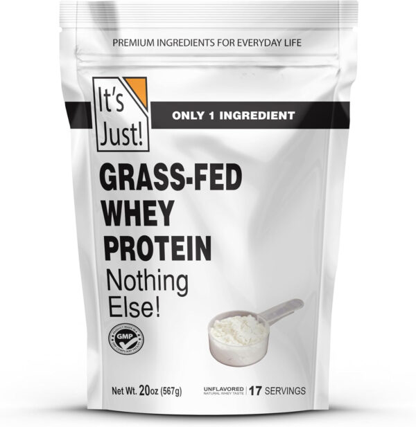 It's Just! - 100% Whey Protein Concentrate, Made in USA, RBST/rBGH Hormone Free, Premium WPC-80, No Added Flavors or Artificial Sweeteners (1.25 Pound, Unflavored)