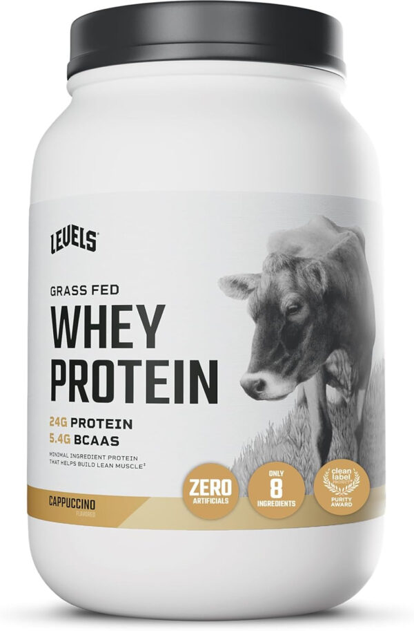 Levels Grass Fed Whey Protein Powder, No Artificials, 25G of Protein, Unflavored, 5LB