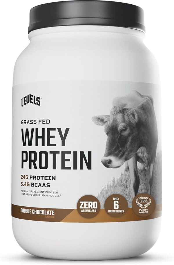 Levels Grass Fed Whey Protein Powder, No Artificials, 25G of Protein, Unflavored, 5LB