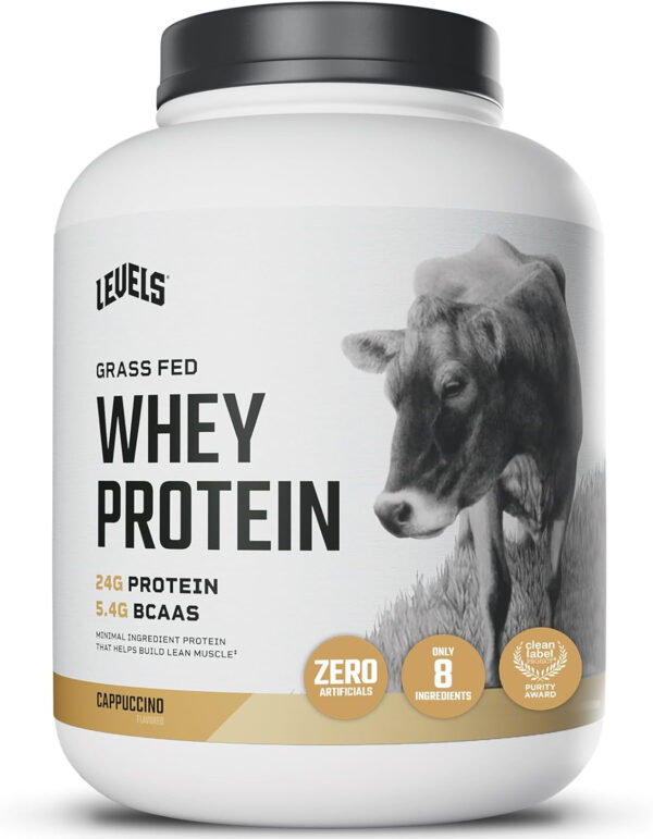 Levels Grass Fed Whey Protein Powder, No Artificials, 25G of Protein, Unflavored, 5LB