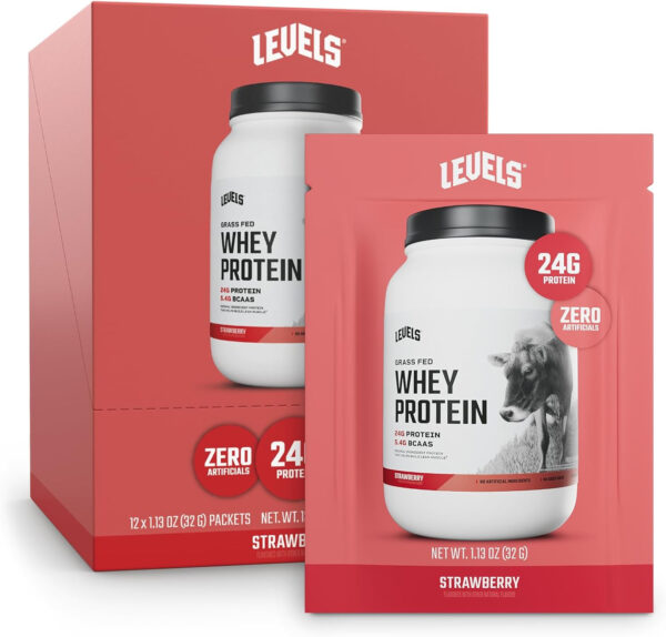 Levels Grass Fed Whey Protein Powder, No Artificials, 25G of Protein, Unflavored, 5LB