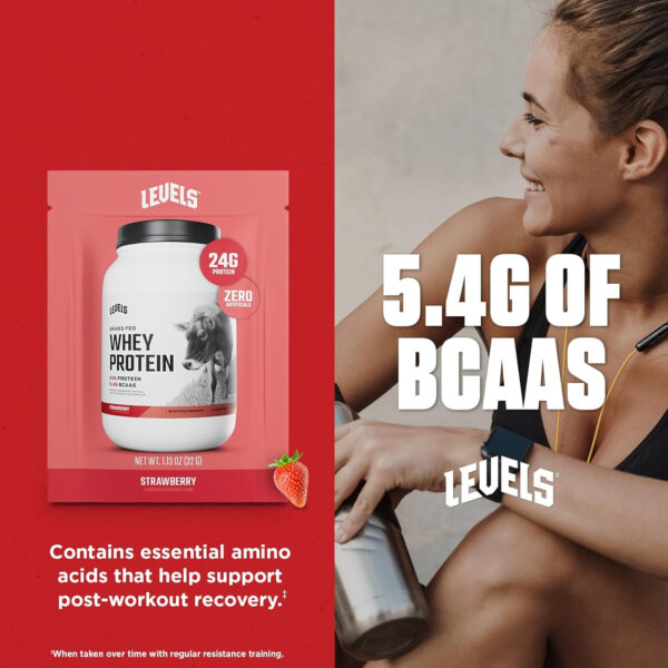 Levels Grass Fed Whey Protein Powder, No Artificials, 25G of Protein, Unflavored, 5LB