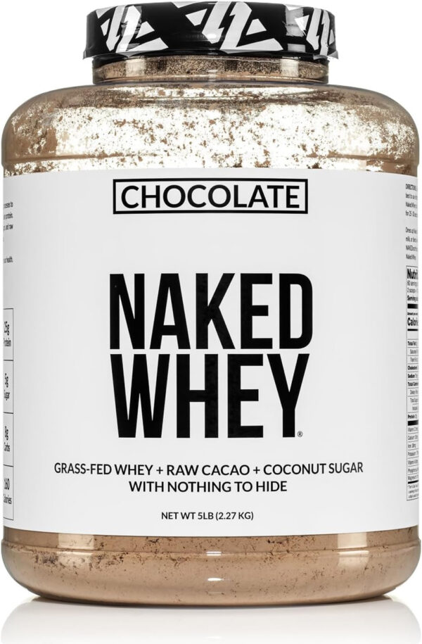 NAKED Whey 2LB 100% Grass Fed Whey Protein Powder - Only 1 Ingredient, Unflavored Whey Protein, Undenatured, Gluten Free, Soy Free, No GMOs, No Preservatives
