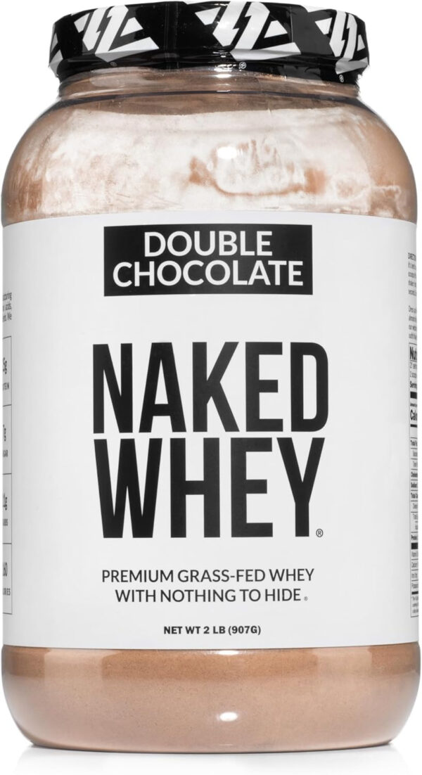 NAKED Whey 2LB 100% Grass Fed Whey Protein Powder - Only 1 Ingredient, Unflavored Whey Protein, Undenatured, Gluten Free, Soy Free, No GMOs, No Preservatives
