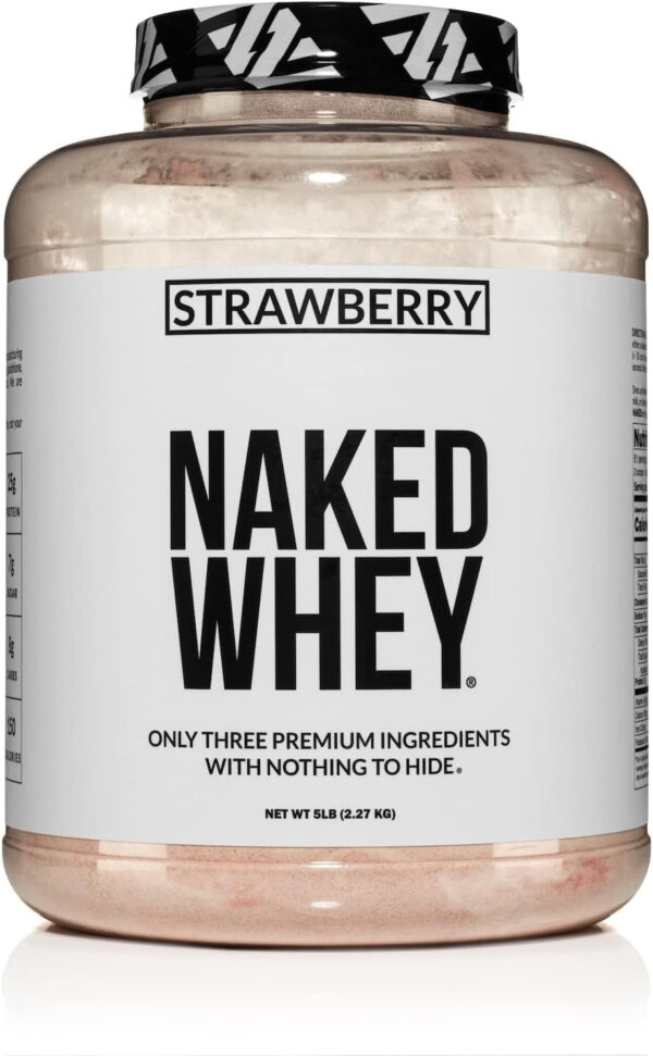 NAKED Whey 2LB 100% Grass Fed Whey Protein Powder - Only 1 Ingredient, Unflavored Whey Protein, Undenatured, Gluten Free, Soy Free, No GMOs, No Preservatives