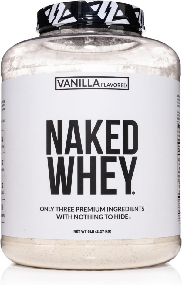 NAKED Whey 2LB 100% Grass Fed Whey Protein Powder - Only 1 Ingredient, Unflavored Whey Protein, Undenatured, Gluten Free, Soy Free, No GMOs, No Preservatives