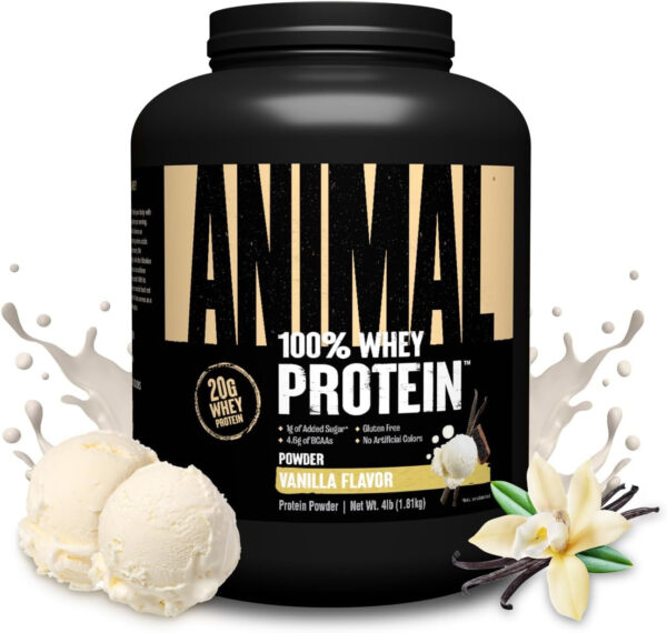 68946e1b38295d927498afb5ff0a0e2066295370da51b3c233c1d.jpg Animal 100% Whey Protein Powder – Whey Blend for Pre Workout or Post Workout, Recovery, or an Anytime Low Sugar Protein Boost Meal Replacement with BCAA Branched Chain Amino Acids – Chocolate, 4 lb