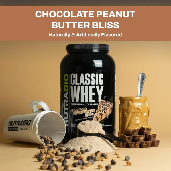 NutraBio Classic Whey Protein Powder- 25G of Protein Per Scoop - Full-Spectrum Amino Acid Profile - No Fillers, Artificial Colors, Preservatives - Low Glycemic Index - Creamy Vanilla, 5 Pounds
