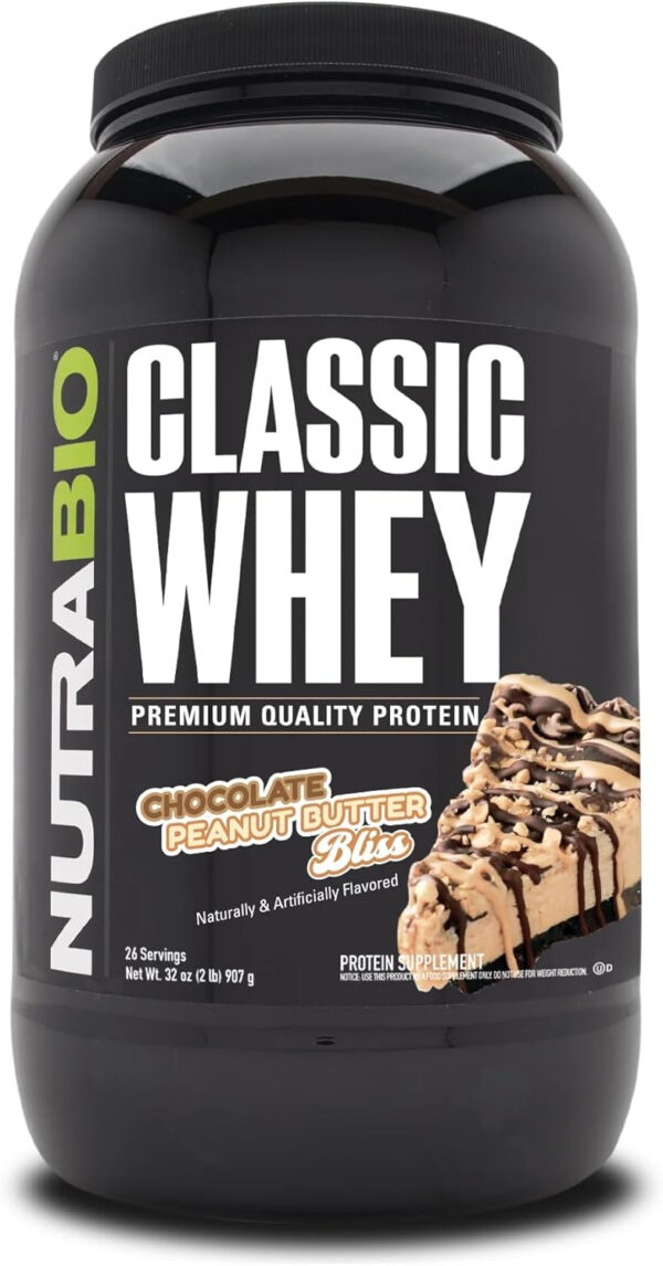 NutraBio Classic Whey Protein Powder- 25G of Protein Per Scoop - Full-Spectrum Amino Acid Profile - No Fillers, Artificial Colors, Preservatives - Low Glycemic Index - Creamy Vanilla, 5 Pounds