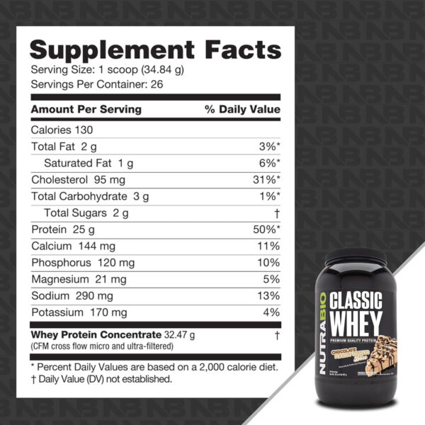 NutraBio Classic Whey Protein Powder- 25G of Protein Per Scoop - Full-Spectrum Amino Acid Profile - No Fillers, Artificial Colors, Preservatives - Low Glycemic Index - Creamy Vanilla, 5 Pounds