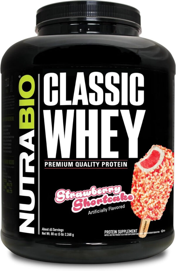 NutraBio Classic Whey Protein Powder- 25G of Protein Per Scoop - Full-Spectrum Amino Acid Profile - No Fillers, Artificial Colors, Preservatives - Low Glycemic Index - Creamy Vanilla, 5 Pounds