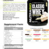 NutraBio Classic Whey Protein Powder- 25G of Protein Per Scoop - Full-Spectrum Amino Acid Profile - No Fillers, Artificial Colors, Preservatives - Low Glycemic Index - Creamy Vanilla, 5 Pounds