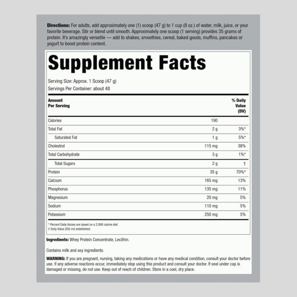 68946f11c130b386ca41ca7e356fc816daf77fd4e5499f7e413f5.jpg Fitness Labs Whey Protein Powder Unflavored | 5 lbs | 80 oz | Easy Mix Ultimate Supplement | Non-GMO, Gluten Free