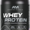 Amazing Muscle 100% Whey Protein Powder *Advanced Formula with Whey Protein Isolate Along with Ultra Filtered Whey Protein Concentrate (Cookie & Cream, 5 Lb)