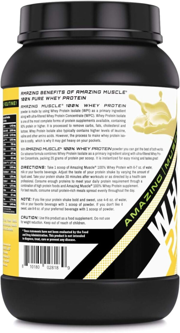 Amazing Muscle 100% Whey Protein Powder *Advanced Formula with Whey Protein Isolate Along with Ultra Filtered Whey Protein Concentrate (Cookie & Cream, 5 Lb)
