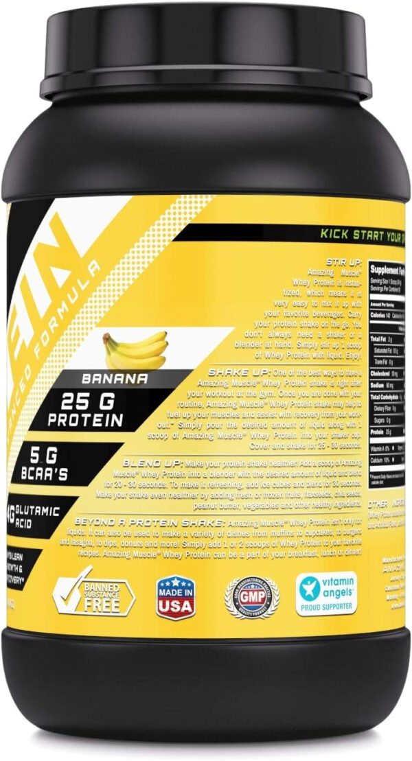 Amazing Muscle 100% Whey Protein Powder *Advanced Formula with Whey Protein Isolate Along with Ultra Filtered Whey Protein Concentrate (Cookie & Cream, 5 Lb)