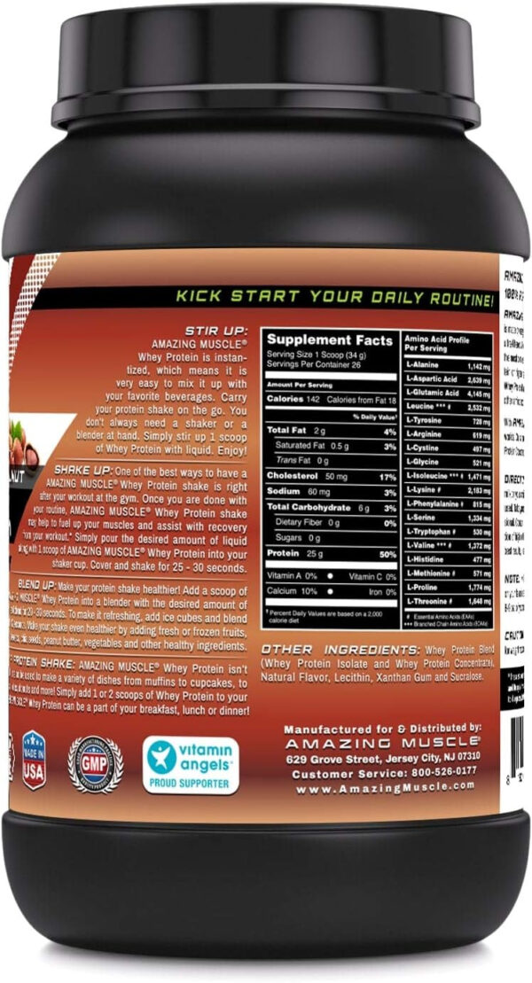 Amazing Muscle 100% Whey Protein Powder *Advanced Formula with Whey Protein Isolate Along with Ultra Filtered Whey Protein Concentrate (Cookie & Cream, 5 Lb)