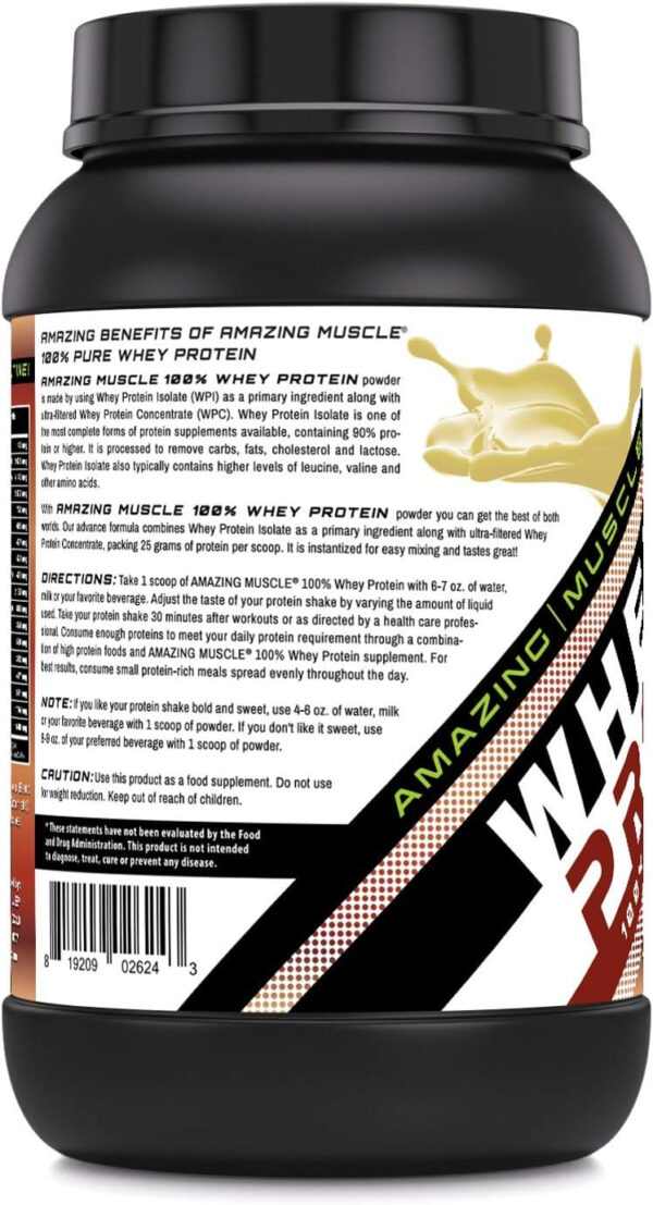 Amazing Muscle 100% Whey Protein Powder *Advanced Formula with Whey Protein Isolate Along with Ultra Filtered Whey Protein Concentrate (Cookie & Cream, 5 Lb)