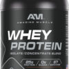 Amazing Muscle 100% Whey Protein Powder *Advanced Formula with Whey Protein Isolate Along with Ultra Filtered Whey Protein Concentrate (Cookie & Cream, 5 Lb)