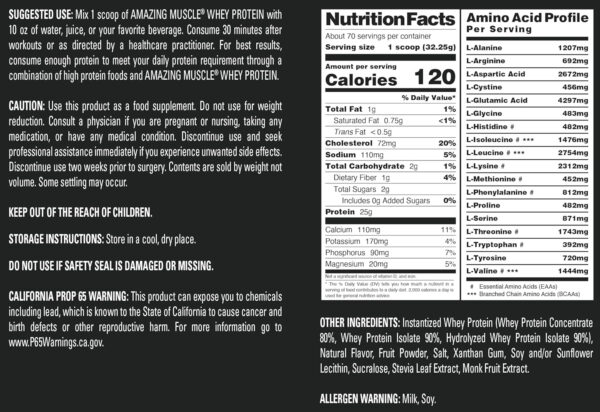 Amazing Muscle 100% Whey Protein Powder *Advanced Formula with Whey Protein Isolate Along with Ultra Filtered Whey Protein Concentrate (Cookie & Cream, 5 Lb)