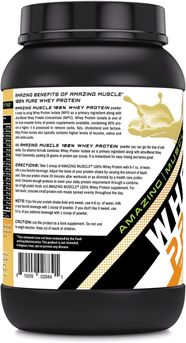 Amazing Muscle 100% Whey Protein Powder *Advanced Formula with Whey Protein Isolate Along with Ultra Filtered Whey Protein Concentrate (Cookie & Cream, 5 Lb)