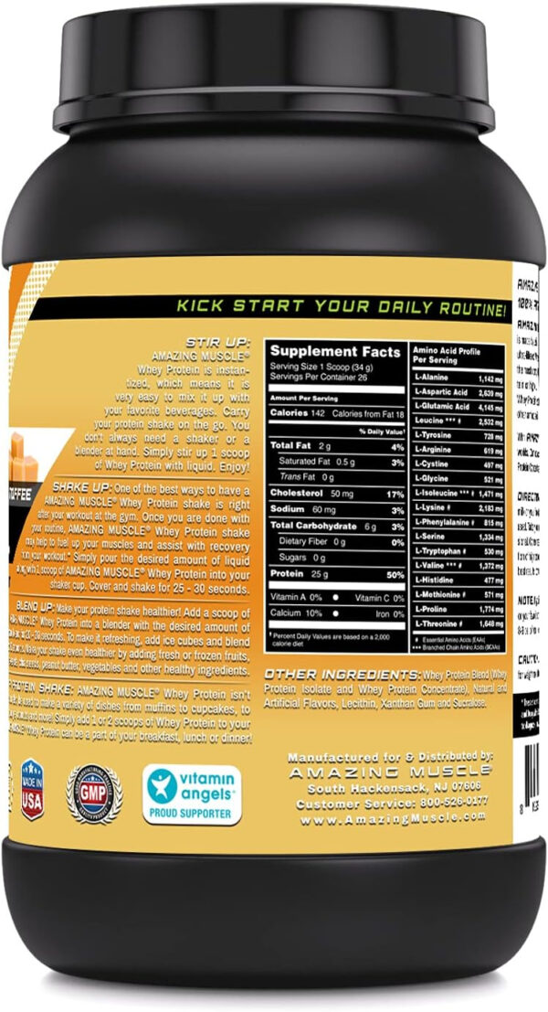 Amazing Muscle 100% Whey Protein Powder *Advanced Formula with Whey Protein Isolate Along with Ultra Filtered Whey Protein Concentrate (Cookie & Cream, 5 Lb)