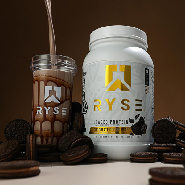 68946fa47da7b166bb9ef90d42fb765993efbb1300ccbdf196920.jpg RYSE Loaded Protein Powder - Cinnamon Toast - 25g Whey Protein Isolate & Concentrate with Prebiotic Fiber & MCTs - Low Carb, Low Sugar, Digestive-Friendly - 54 Servings / 4 lb Tub