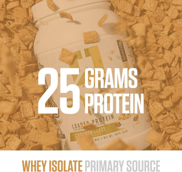 68946faa04c036ce93c8d34f1f20b77c66b1d4555be9d8ce8e926.jpg RYSE Loaded Protein Powder - Cinnamon Toast - 25g Whey Protein Isolate & Concentrate with Prebiotic Fiber & MCTs - Low Carb, Low Sugar, Digestive-Friendly - 54 Servings / 4 lb Tub
