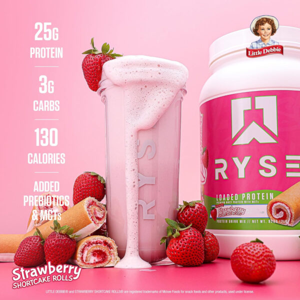 68946fb9b425e568cf42cdb5c5cd96753a2cbc1da32a42cac284c.jpg RYSE Loaded Protein Powder - Cinnamon Toast - 25g Whey Protein Isolate & Concentrate with Prebiotic Fiber & MCTs - Low Carb, Low Sugar, Digestive-Friendly - 54 Servings / 4 lb Tub