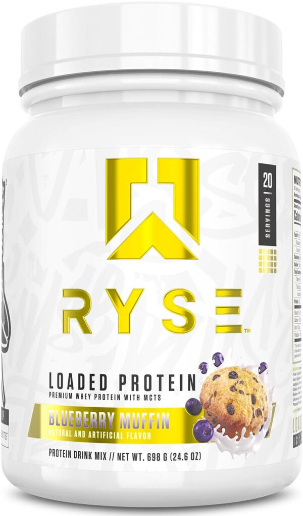 68946fbca960c410e1ae11718711e863969bb2225ea6589b1513d.jpg RYSE Loaded Protein Powder - Cinnamon Toast - 25g Whey Protein Isolate & Concentrate with Prebiotic Fiber & MCTs - Low Carb, Low Sugar, Digestive-Friendly - 54 Servings / 4 lb Tub