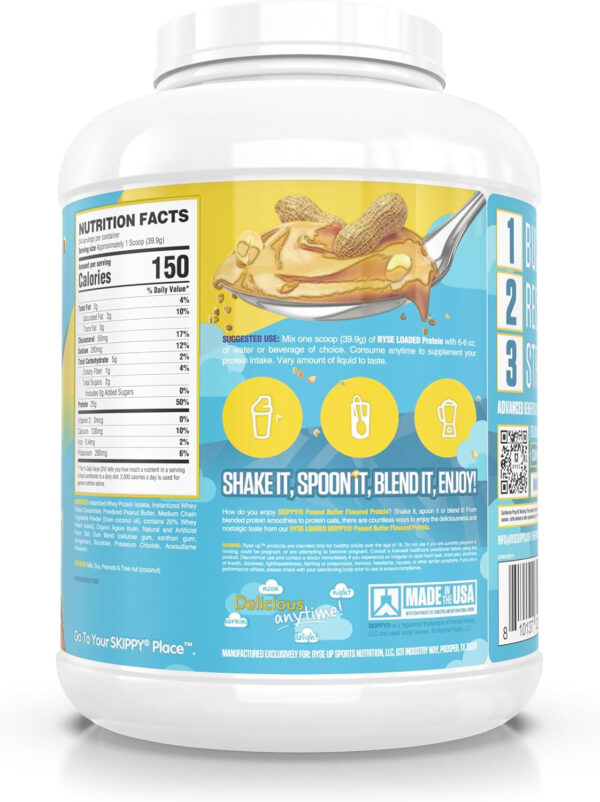 68946fda9988eafff10131af8c0fb96204690fd67a4aa2e56f2d5.jpg RYSE Loaded Protein Powder - Cinnamon Toast - 25g Whey Protein Isolate & Concentrate with Prebiotic Fiber & MCTs - Low Carb, Low Sugar, Digestive-Friendly - 54 Servings / 4 lb Tub
