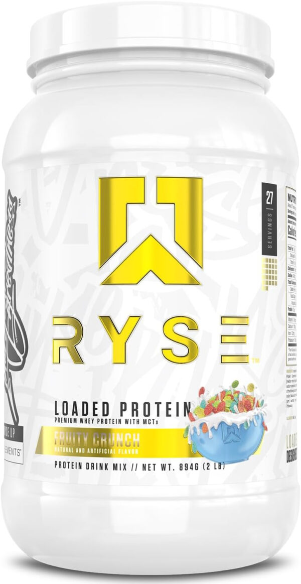 68946fdbdb584f6362f924d02eb2c71dbbfef9052be5e9507e59d.jpg RYSE Loaded Protein Powder - Cinnamon Toast - 25g Whey Protein Isolate & Concentrate with Prebiotic Fiber & MCTs - Low Carb, Low Sugar, Digestive-Friendly - 54 Servings / 4 lb Tub
