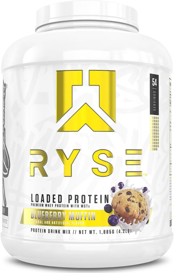 68946fea1afe299e9e77e81e0c4c0ac0bc3f49be06c8de2b6a7c6.jpg RYSE Loaded Protein Powder - Cinnamon Toast - 25g Whey Protein Isolate & Concentrate with Prebiotic Fiber & MCTs - Low Carb, Low Sugar, Digestive-Friendly - 54 Servings / 4 lb Tub