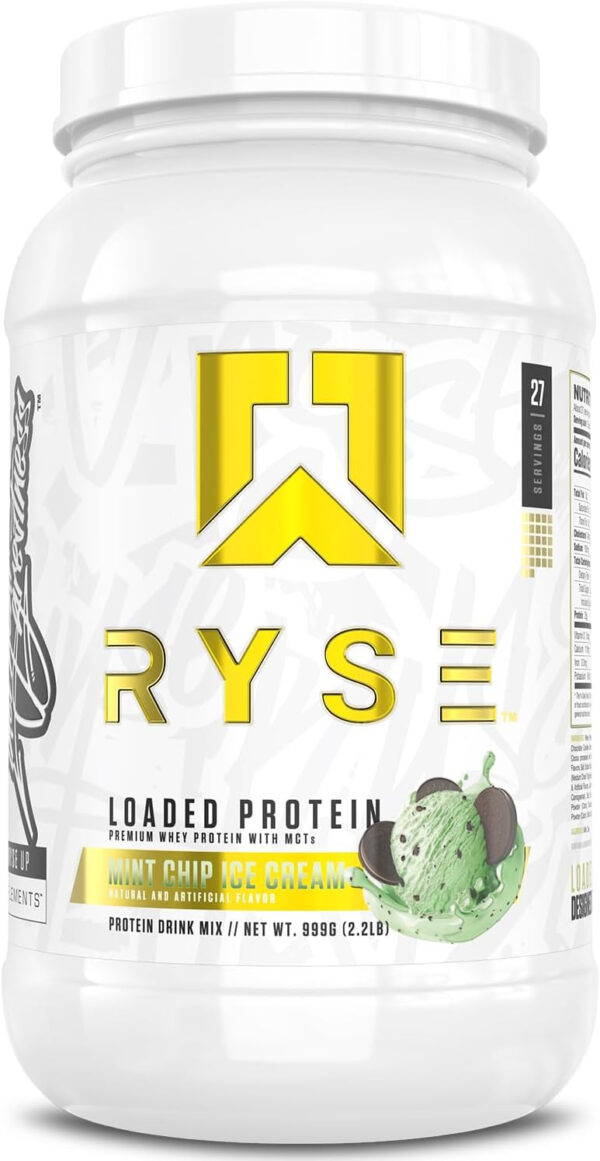 68946ff5881a8876bd1579b33eaba1005f3bc21efa09075726a26.jpg RYSE Loaded Protein Powder - Cinnamon Toast - 25g Whey Protein Isolate & Concentrate with Prebiotic Fiber & MCTs - Low Carb, Low Sugar, Digestive-Friendly - 54 Servings / 4 lb Tub