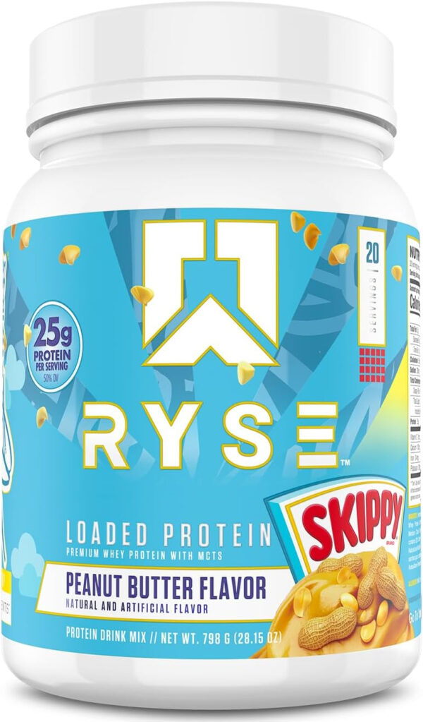 6894701a3453c8d05b586fc66dd53e91c39995abc7dea4f3169de.jpg RYSE Loaded Protein Powder - Cinnamon Toast - 25g Whey Protein Isolate & Concentrate with Prebiotic Fiber & MCTs - Low Carb, Low Sugar, Digestive-Friendly - 54 Servings / 4 lb Tub